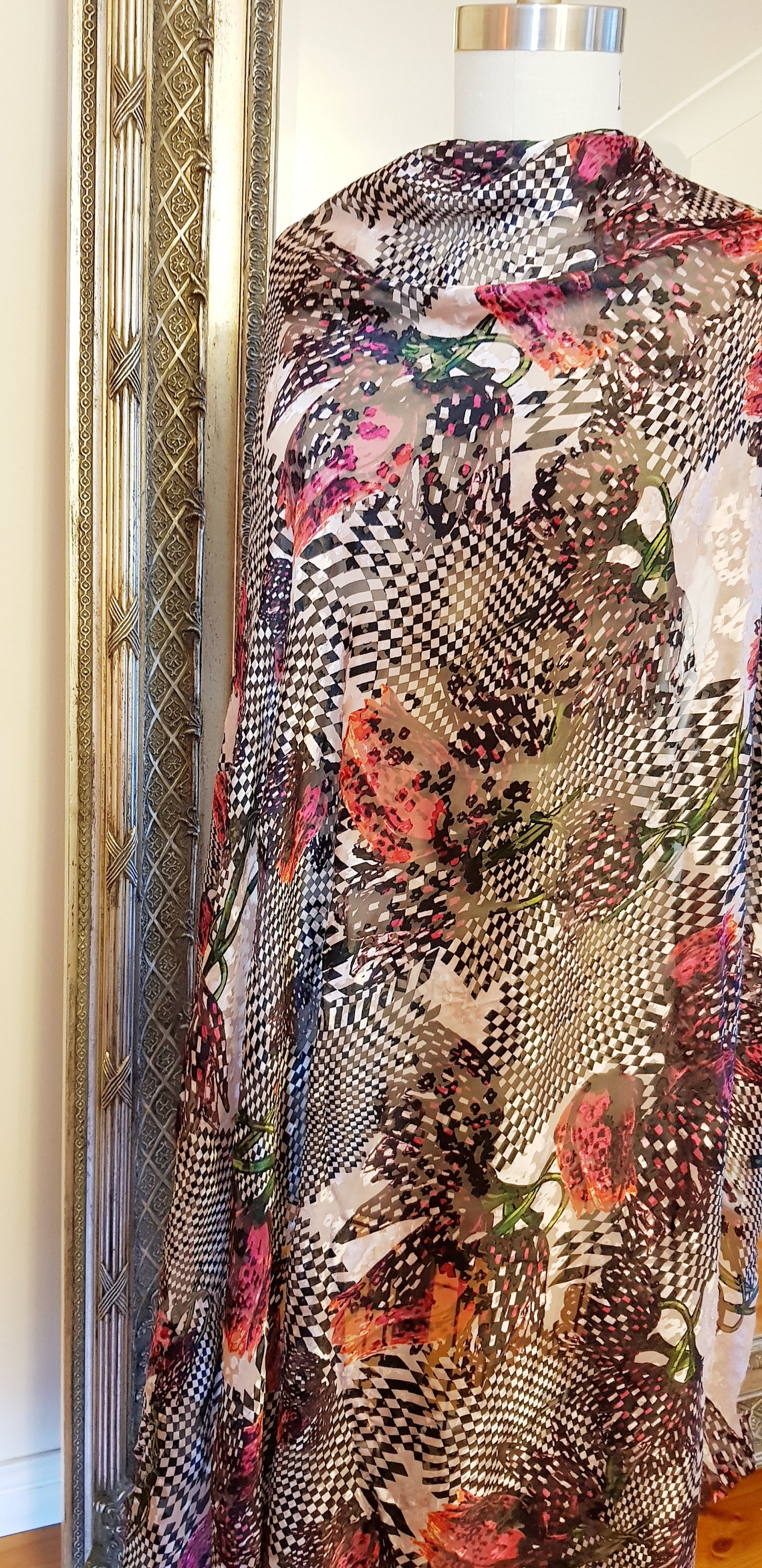 Silk/rayon fabric for dress blouse scarf Etsy