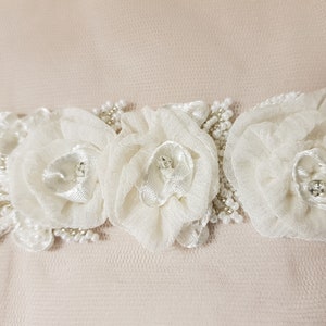 3D couture floral motif embroidered and beaded