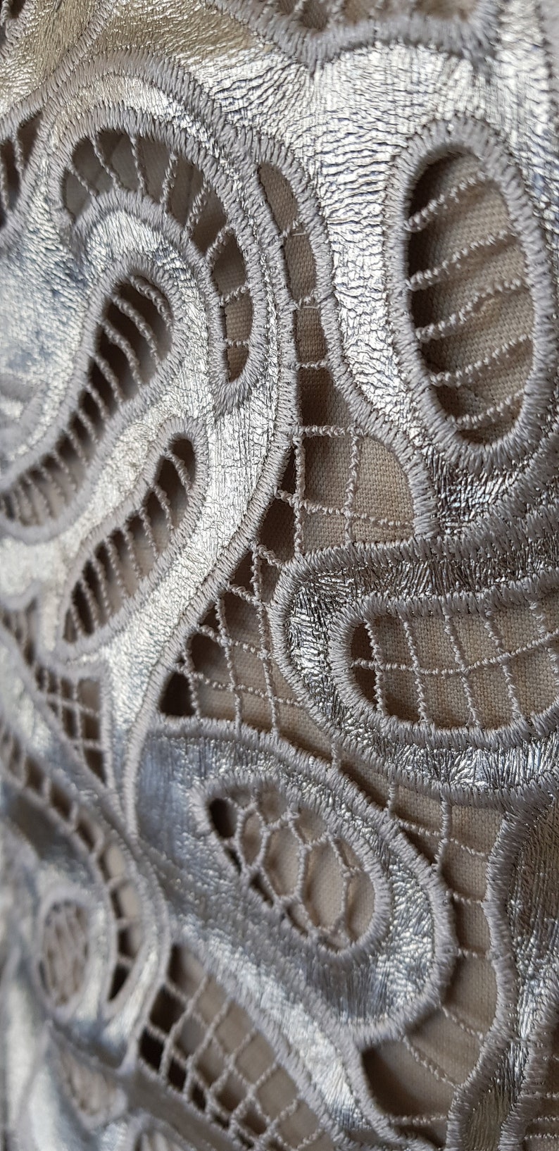 synthetic leather laser cut modern design embroidery Designer fabric