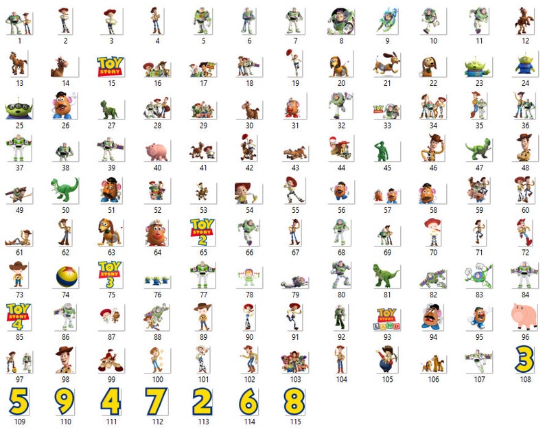 Instant Download Toy Story Characters Png Transparent Background Toy Story Clipart Printable Toy Story Cartoon Images