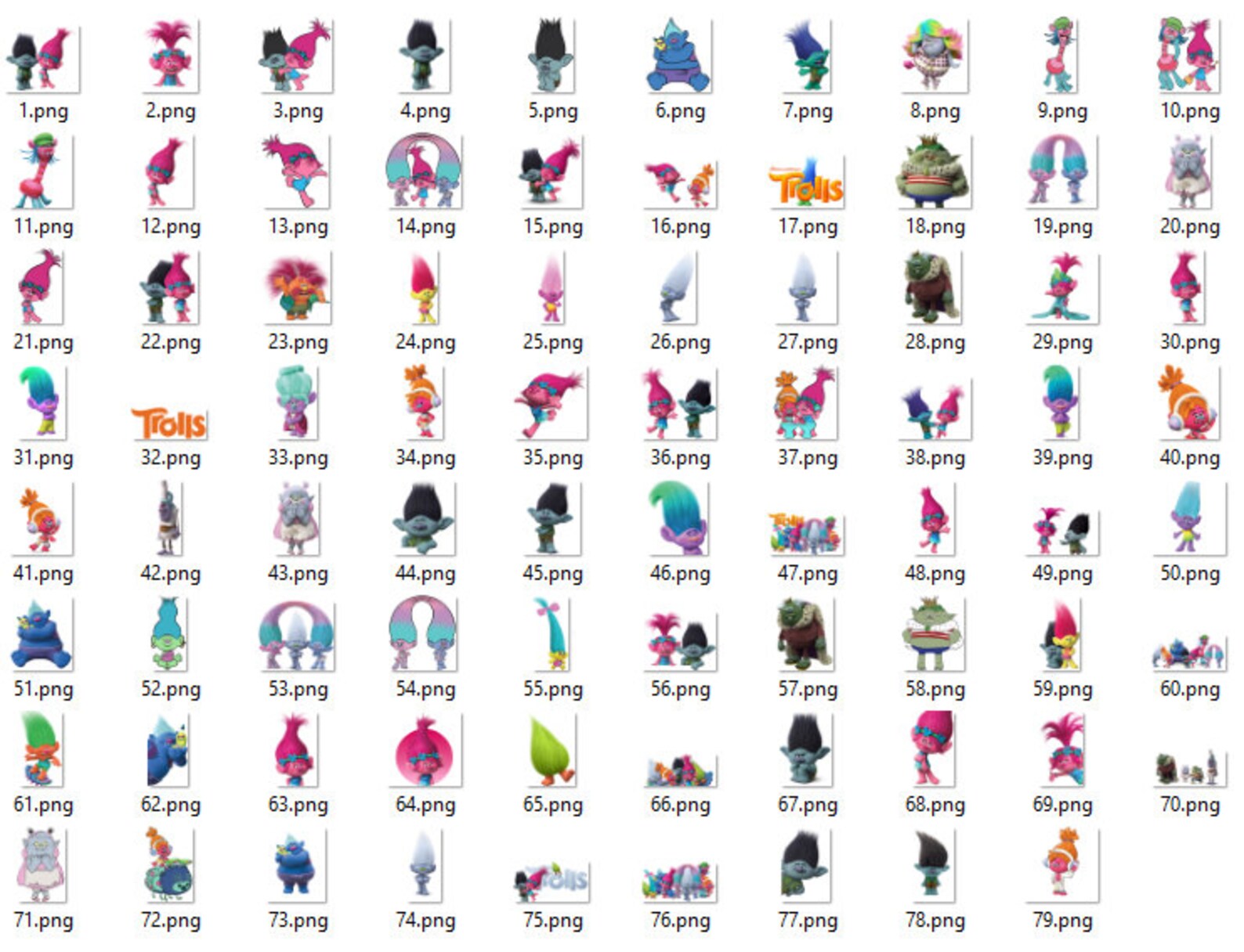 Trolls Clipart Trolls Characters PNG Printable Trolls | Etsy