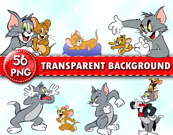 Tom And Jerry Clipart Tom And Jerry Characters Png Printable Cartoon Images Transparent Background Instant Download