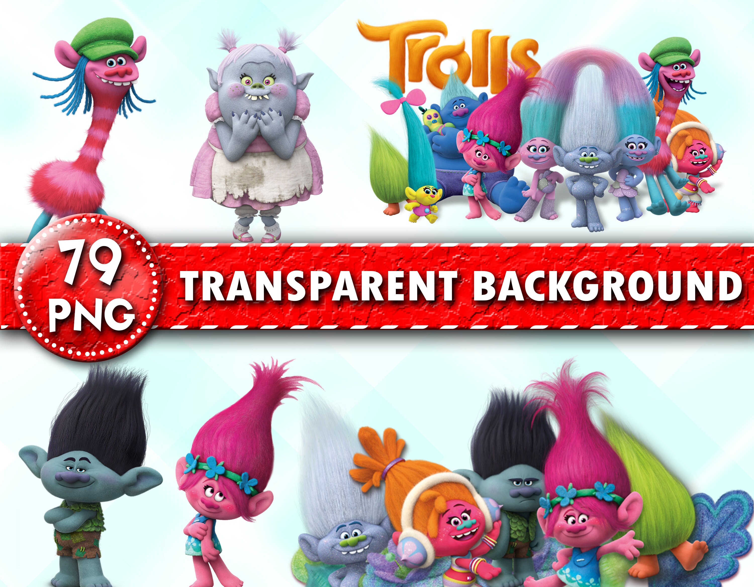 Trolls Clipart Trolls Characters PNG Printable Trolls | Etsy