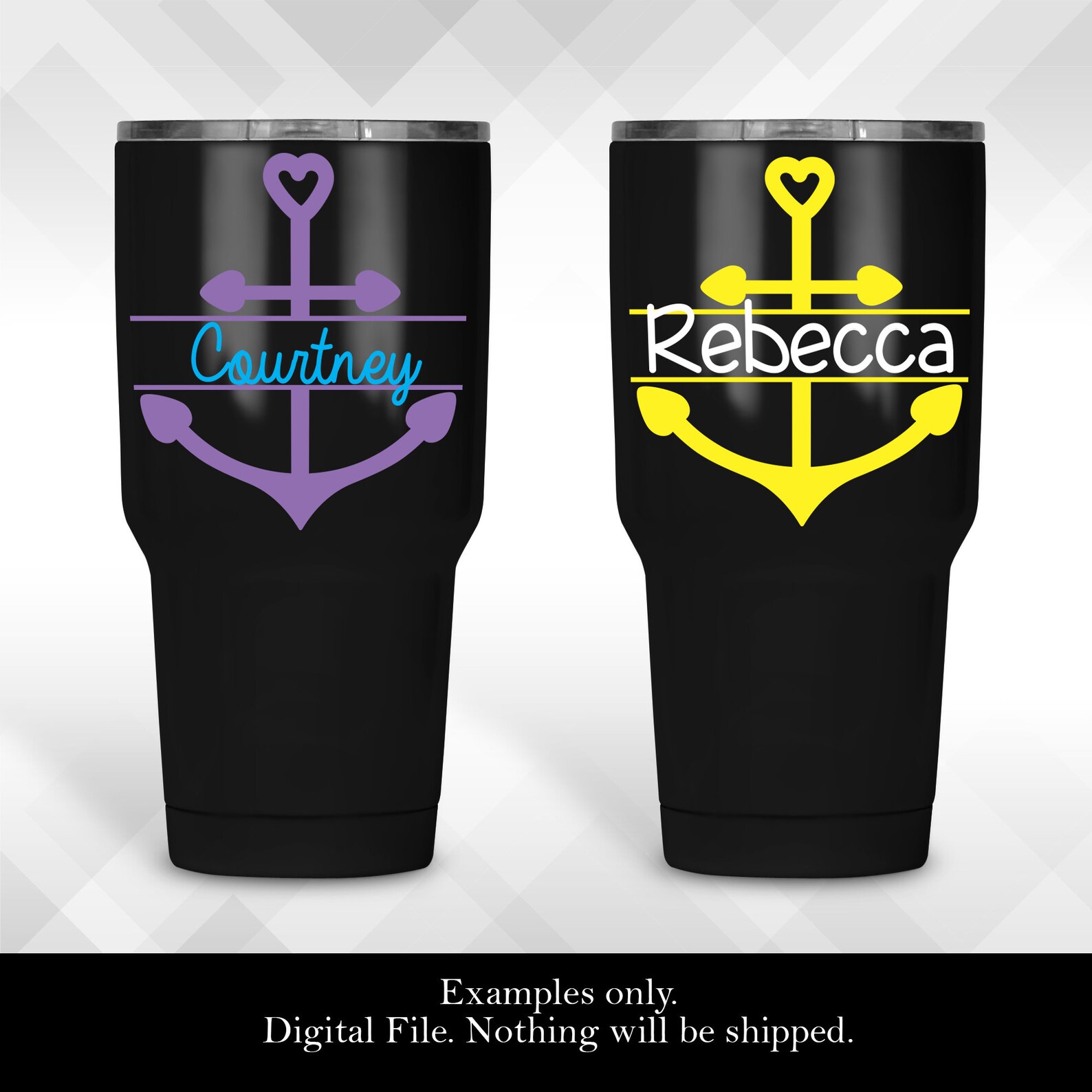 SVG Digital Download split Anchor Monogram SVG File to Make Etsy