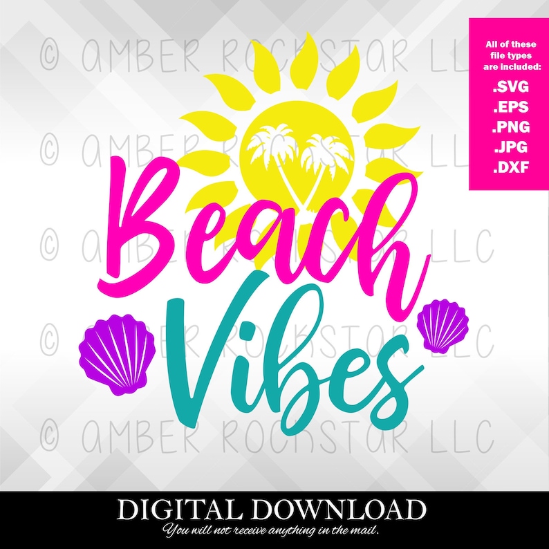 SVG File Kid Shirts Adult Shirts Digital Instant Download Decals Beach Vibes \u2022 Summer SVG \u2022 DIY Tumblers
