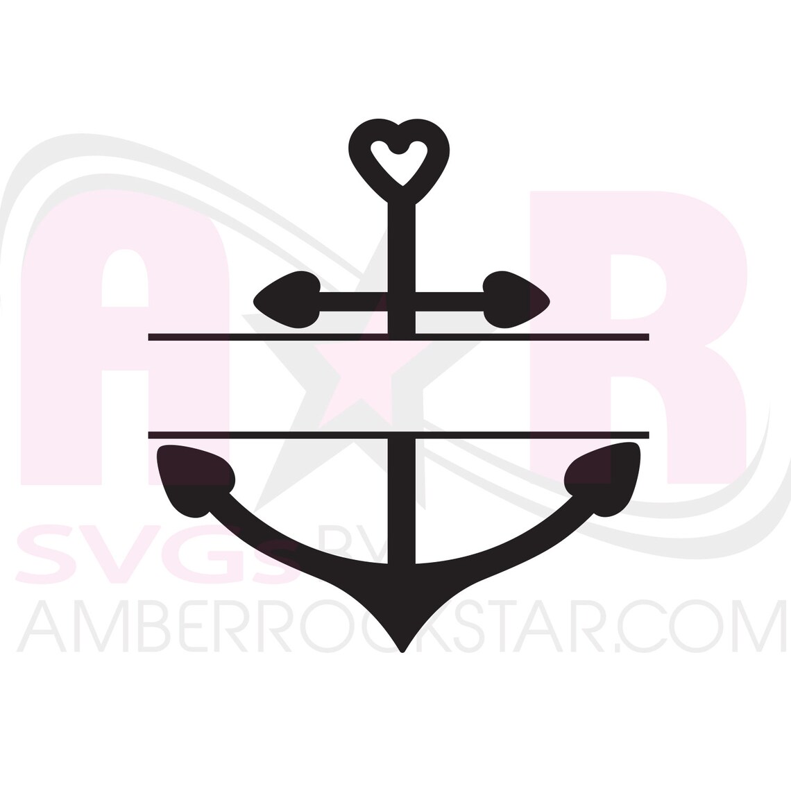 SVG Digital Download split Anchor Monogram SVG File to Make Etsy