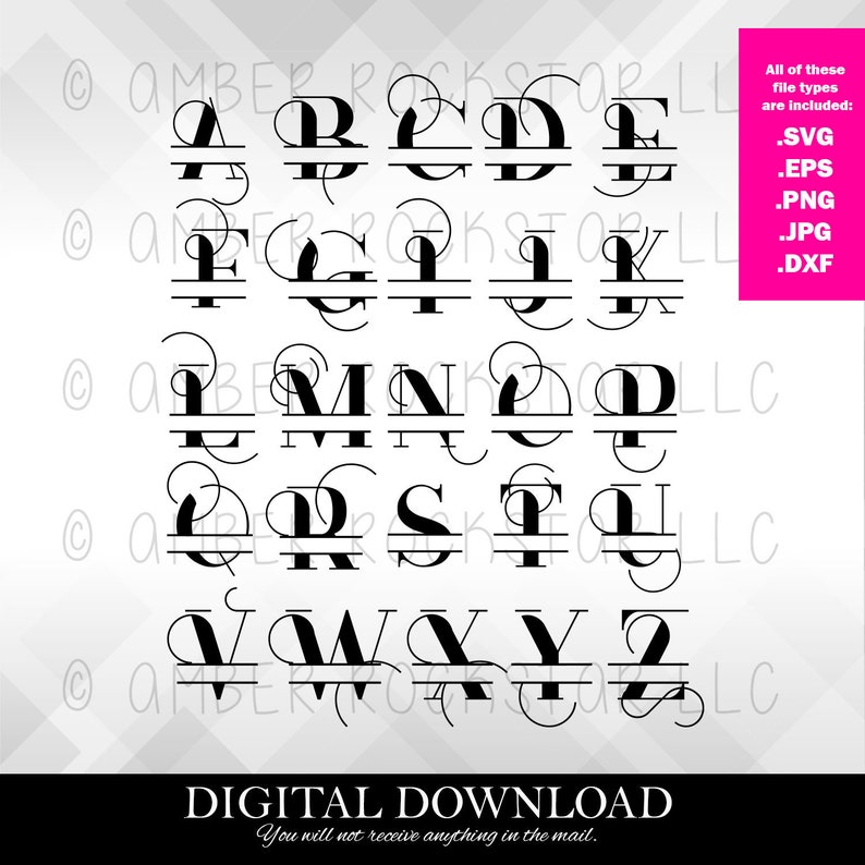 Download Clip Art Art Collectibles Cricut Svg Digital Download Split Monogram Svg Use With Silhouette File To Make Monogram Decals Instant Download