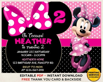 Minnie Mouse Invites Etsy