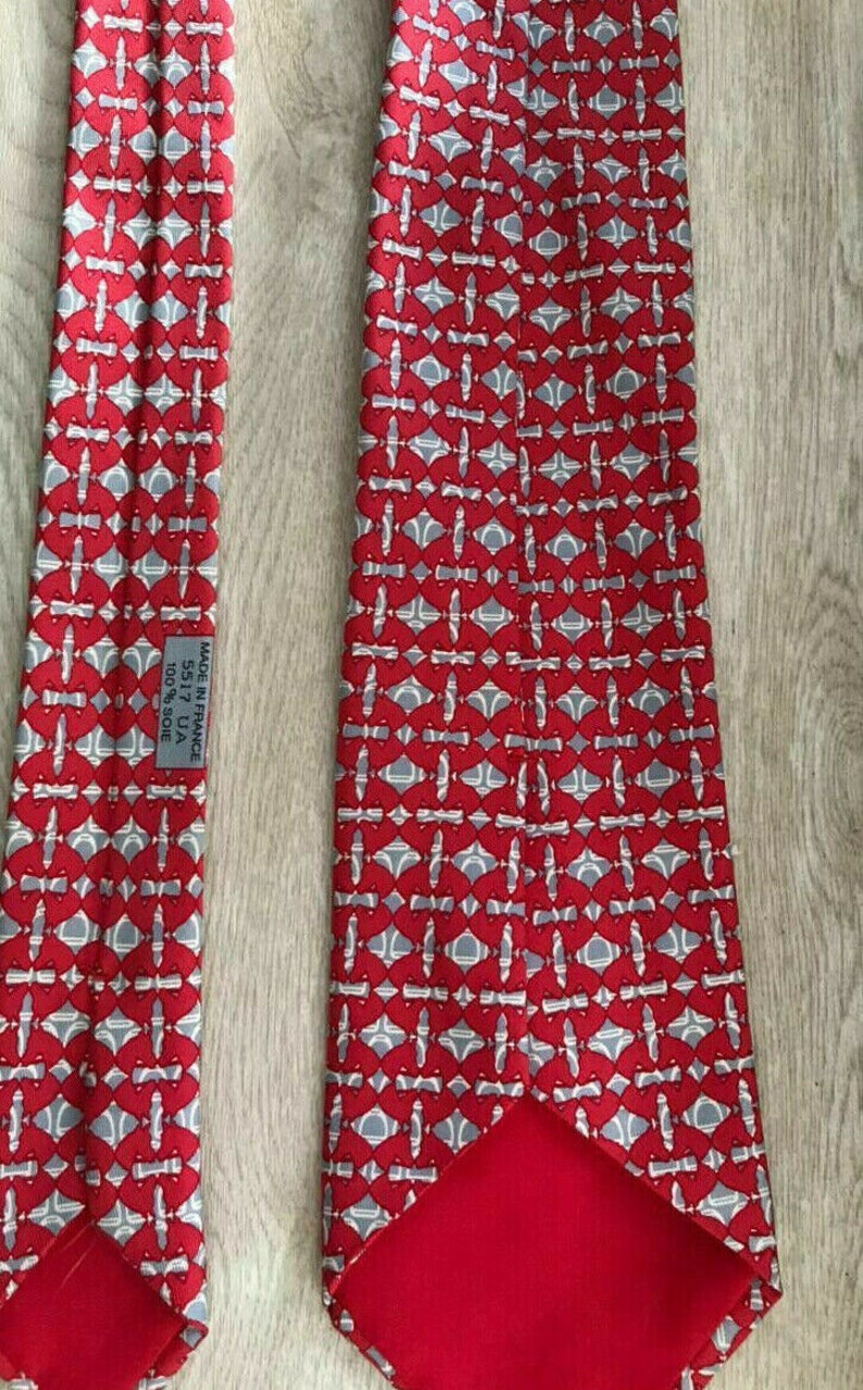 Herm\u00e8s Paris Modern Geom Rare Luxury Tie 100/% Silk 5517 Ua Made In France