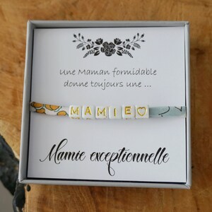 Promue Mamie - future mamie - annonce grossesse - annonce bébé - bracelet perle - cadeau personnalisé mamie