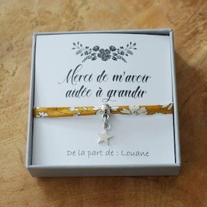 bracelet merci de m'avoir aidé à grandir - cadeau Nounou - merci scolaire - ATSEM AVS maîtresse assistante maternelle crèche puéricultrice