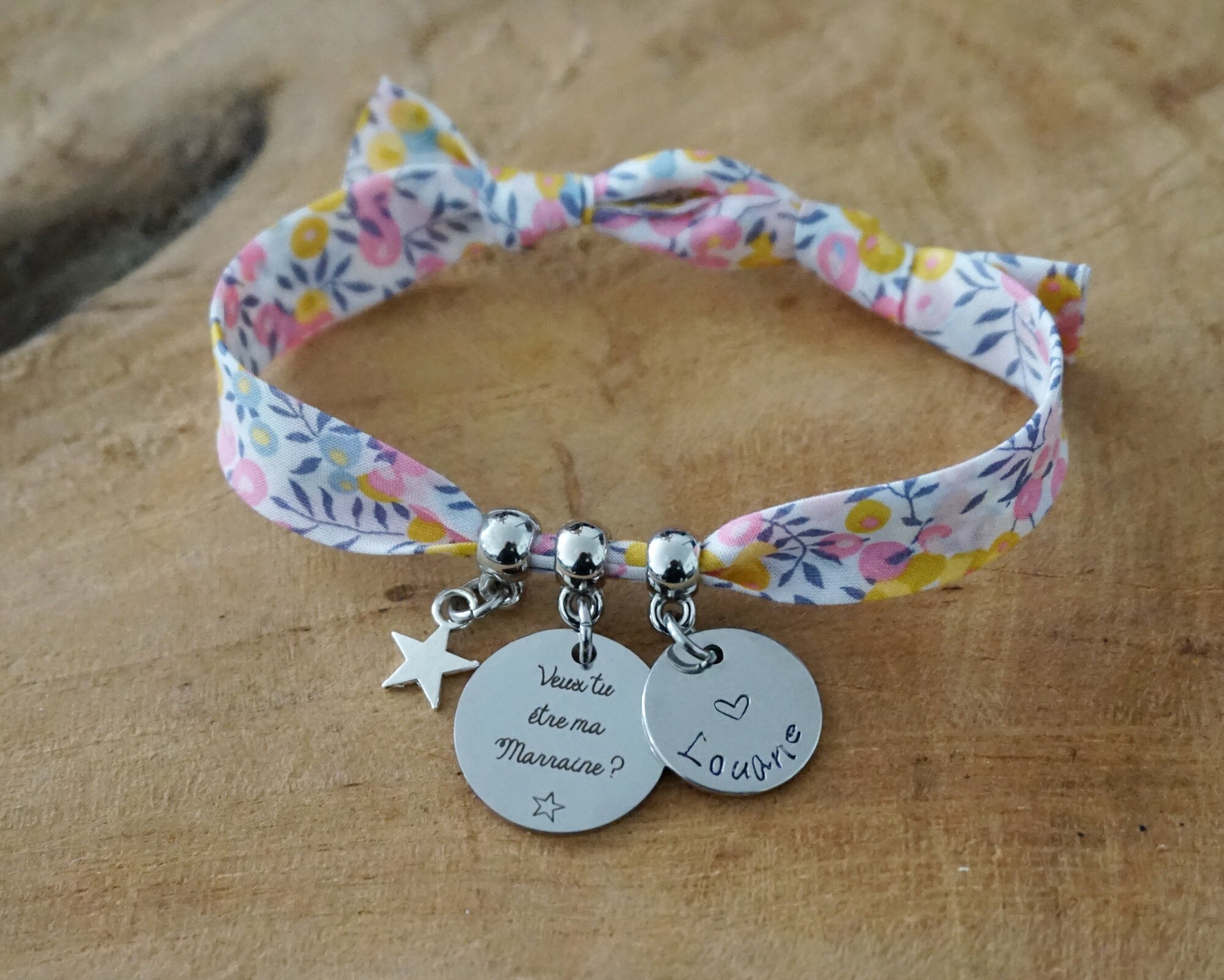 you want to be my godmother - personalised bracelet - child name - go…