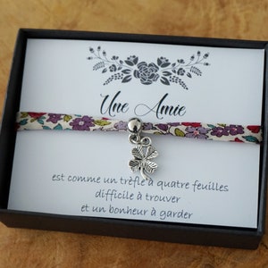 best friend - Personalized friend gift - Friendship jewelry - Clover bracelet - friend jewelry - lucky charm - friend card