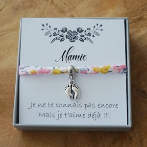 Promue Mamie - future mamie - annonce grossesse - annonce bébé - bracelet perle - cadeau personnalisé mamie