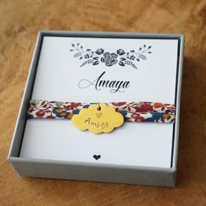 Bracelet liberty gravé - bracelet prénom - bracelet femme ou enfant - bracelet soeur - bracelet  personnalisé