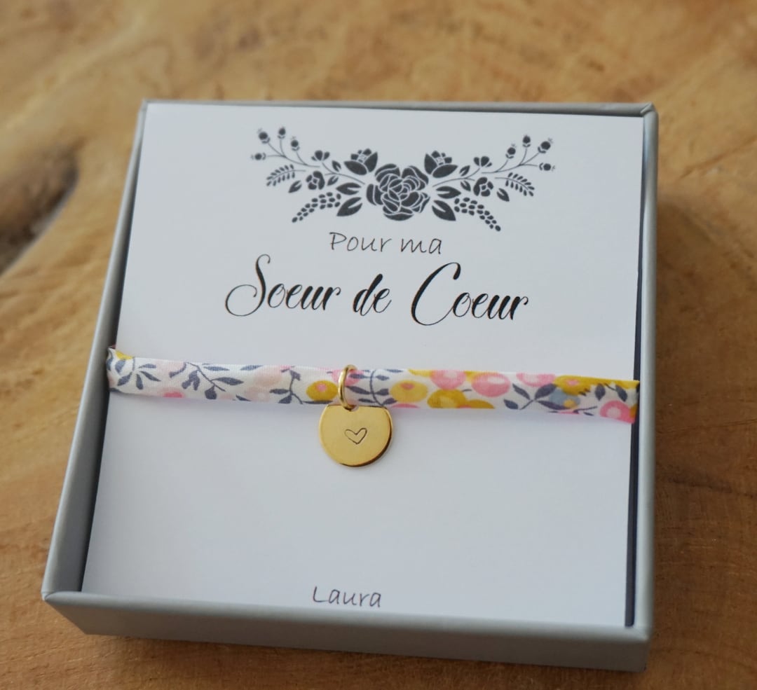 Lot De 3 Bracelets Sœur Cœur – Amitié BFF Réglables, Corde Noire, Cœur Doré
