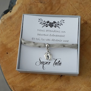 Promue Tata Marraine - future tata- annonce grossesse - annonce bébé - bracelet perle - cadeau personnalisé tata - promoted to aunt