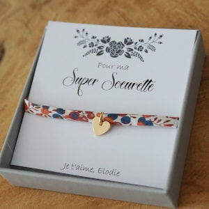 Super Soeurette - personalized sister bracelet - sister - friend - best friend - colleague - liberty bracelet - gold plated - birthday