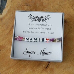 Promue Mamie - future mamie - annonce grossesse - annonce bébé - bracelet perle - cadeau personnalisé mamie