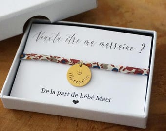 Veux tu être ma marraine ? - bracelet gravé - future marraine - annonce grossesse  bébé - demande marraine - baptême personnalisé