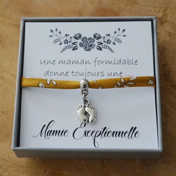 Promue Mamie - future mamie - annonce grossesse - annonce bébé - bracelet perle - cadeau personnalisé mamie