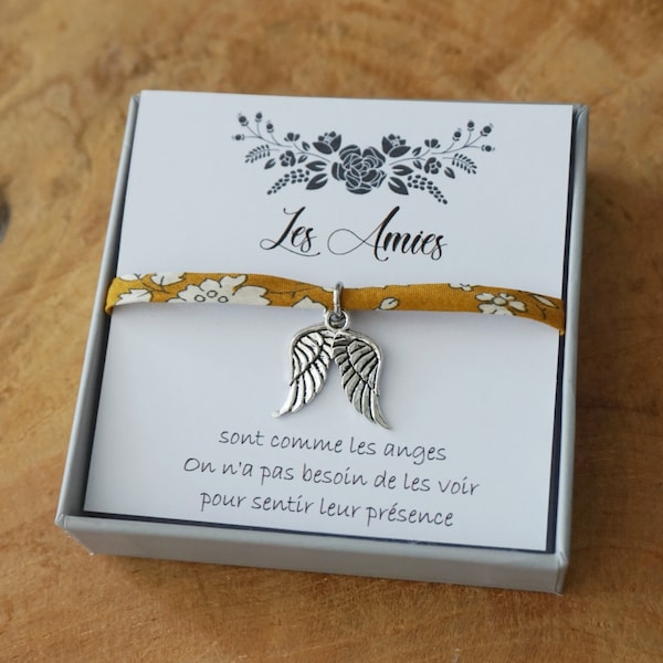 citation amitié - bracelet ange - bracelet porte bonheur - best friend Gift - best friend Birthday BFF amie collègue soeur de coeur distance