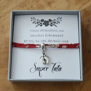Promue Tata Marraine - future tata- annonce grossesse - annonce bébé - bracelet perle - cadeau personnalisé tata - promoted to aunt
