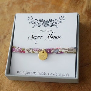 Super Mamie + prénom enfant - bracelet personnalible - plaqué or - cadeau personnalisé mamie - future mamie - annonce grossesse bébé