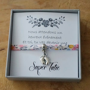 Promue Tata Marraine - future tata- annonce grossesse - annonce bébé - bracelet perle - cadeau personnalisé tata - promoted to aunt