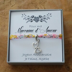 Cadeau marraine personnalisable - bracelet marraine personnalisé - anniversaire marraine d'amour - bijou gravé - bracelet gravé -  godmother