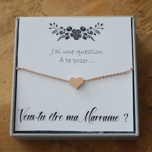 Veux tu être ma marraine ? Promue Marraine - bracelet cœur argent or rosé - future marraine - annonce grossesse  bébé - demande marraine