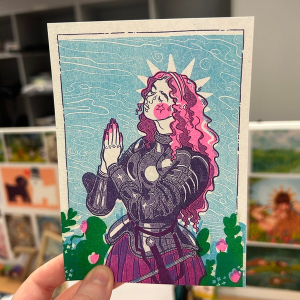 Femme Knight - A6 Risograph Prints