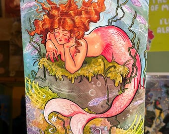 Handmade Mermaid Print: Mermay 2024, A5 Matte Paper