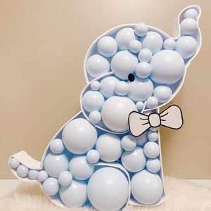 Elephant baby shower theme boy, elephant baby shower theme boy decoration diy, balloon mosaic, baby shower ideas, baby shower decorations