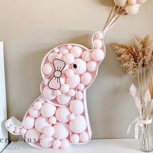 Elephant baby shower decorations, elephant balloon garland, baby shower elephant decorations, balloon mosaic, pink elephant baby shower image 2