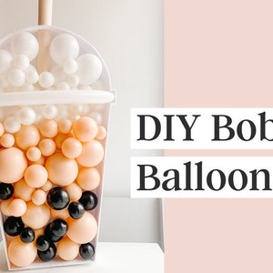 DIY boba TEMPLATE ONLY, boba party ideas, bubble tea party, boba tea kit, diy boba party, boba balloons, bubble tea kit, boba tea, boba