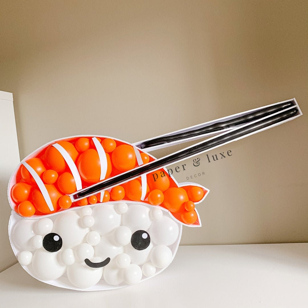 Sushi Party Decorations, Sushi Party Ideas, Sushi Balloon Decor, Sushi
