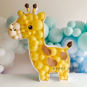 Giraffe party ideas, giraffe party decorations, giraffe balloon mosaic, giraffe party decorations birthday ideas, giraffe baby shower ideas