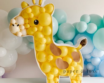Giraffe party ideas, giraffe party decorations, giraffe balloon mosaic, giraffe party decorations birthday ideas, giraffe baby shower ideas