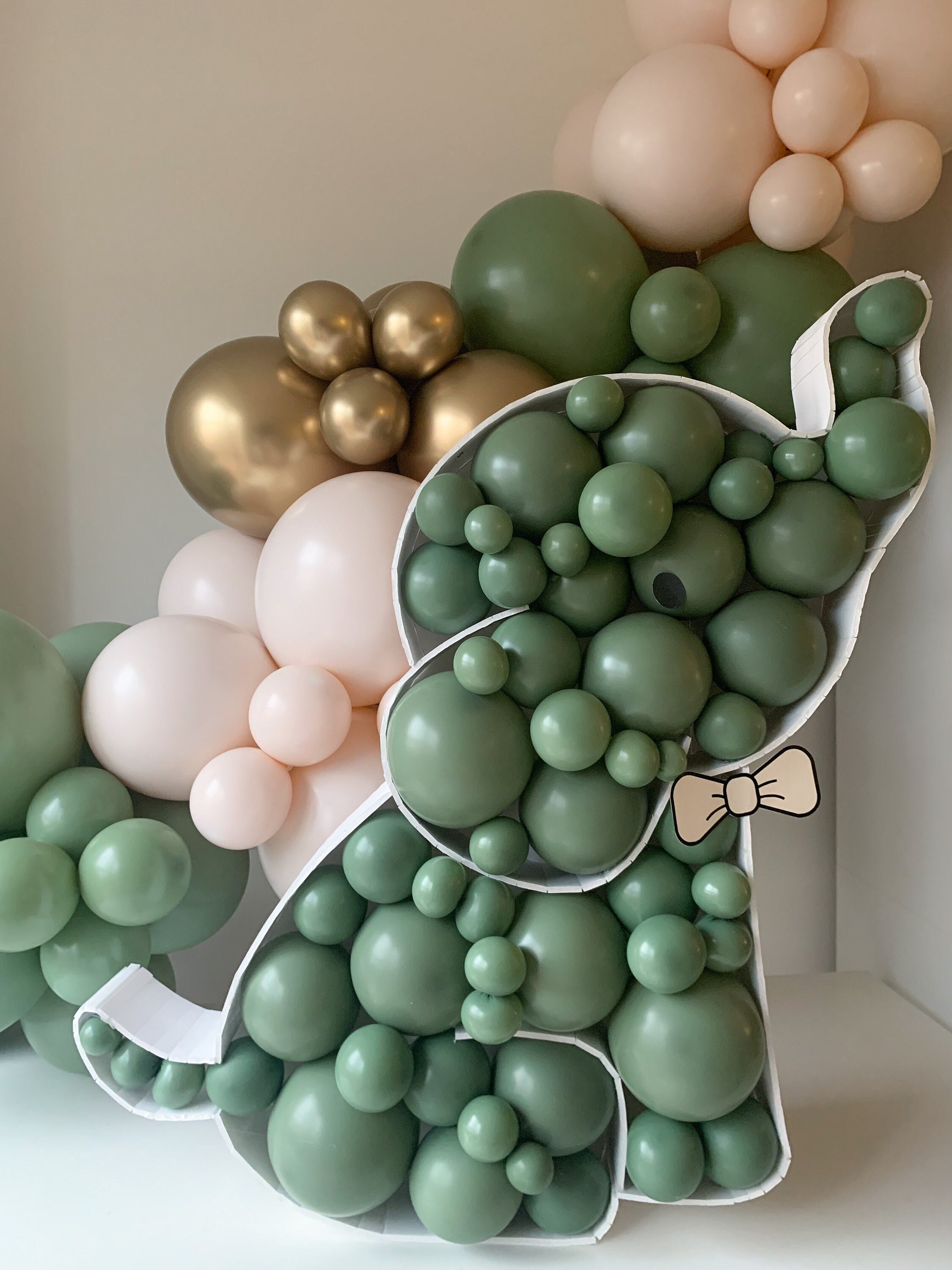 Elephant baby shower decorations, elephant balloon garland, baby shower elephant decorations, balloon mosaic, pink elephant baby shower