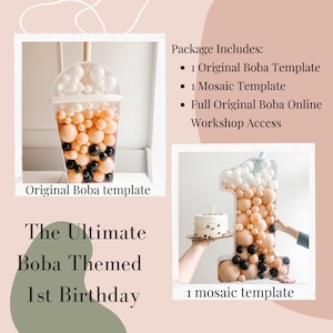 First boba party package , boba party ideas, bubble tea party, boba balloons, diy boba party, bubble tea, boba party, boba tea, boba