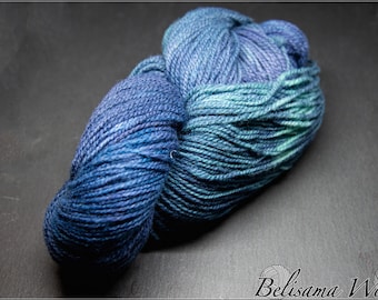 New Summer Days Hand-dyed knitting yarn 100 % virgin wool (merino) from kbT, 100g,carded yarn,virgin sheep wool,regional,hand-dyed,handmade