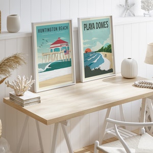 Surf Wall Art Poster Set of 2 in coastal decor