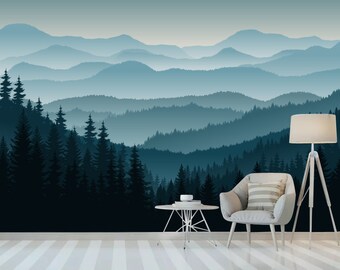 baby room mountain mural
