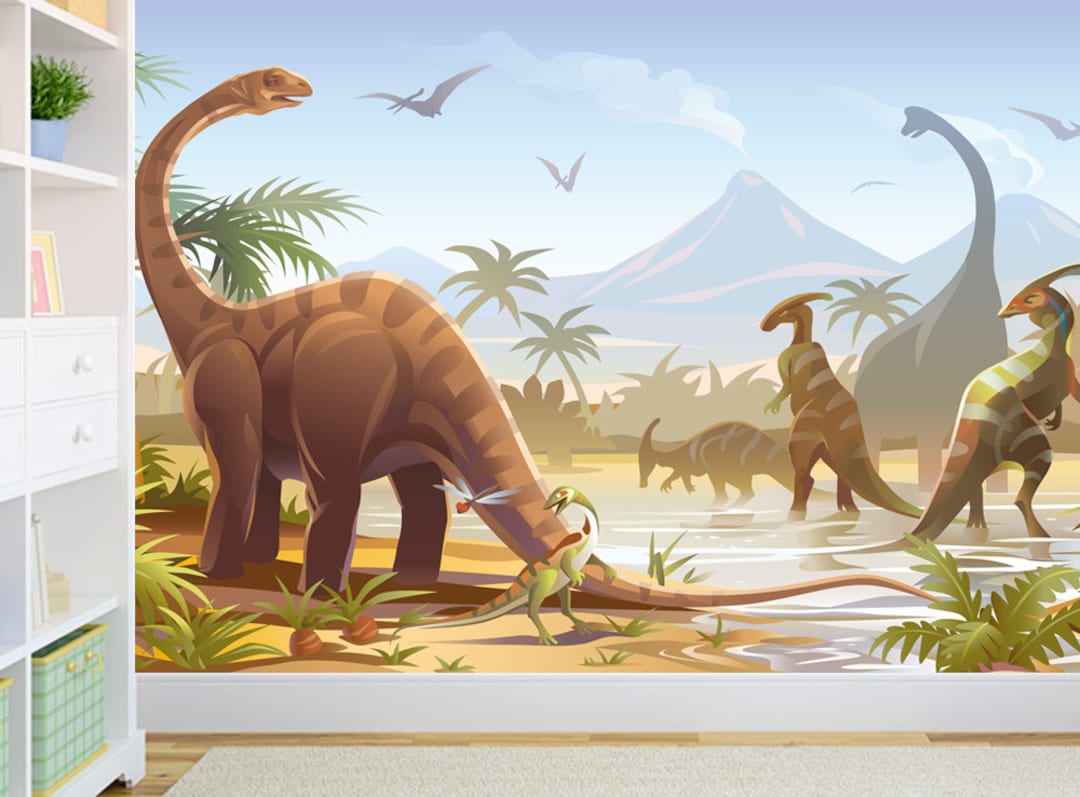 Dinosaur Wallpaper Kids Bedroom Decor Dino Wall Mural for Home Wall ...