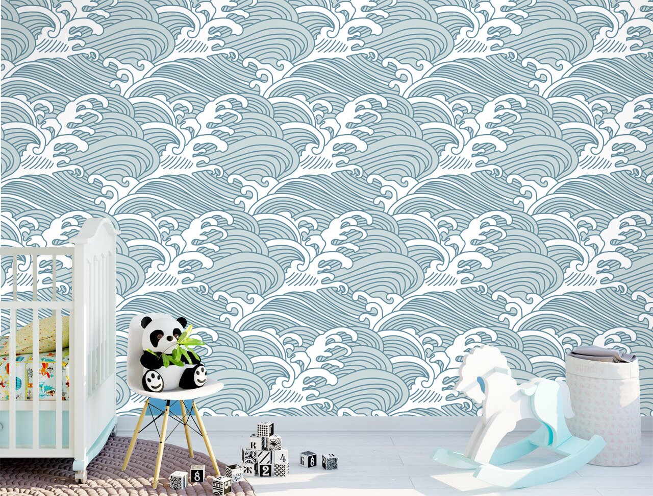 Bombora Wall Mural Removable Wallpaper Self Adhesive Blue Etsy