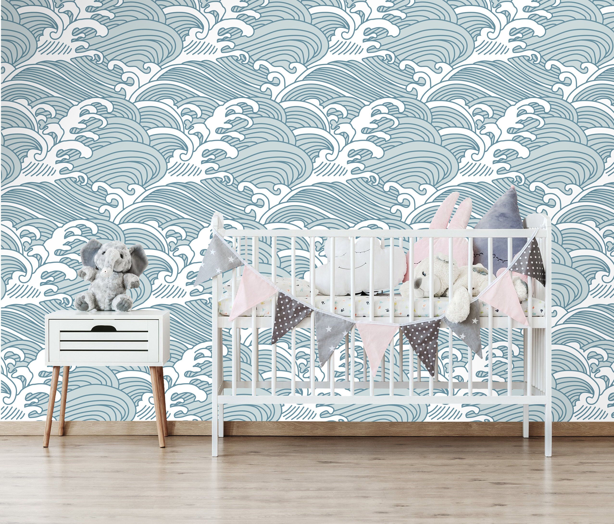 Bombora Wall Mural Removable Wallpaper Self Adhesive Blue Etsy