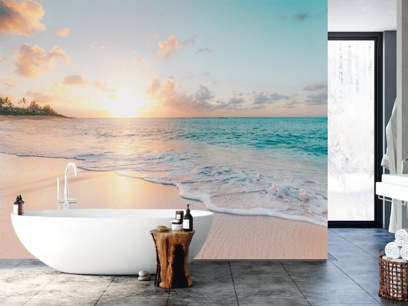 Ocean Wallpaper Mural Removable Wallpaper Peel and Stick - Etsy