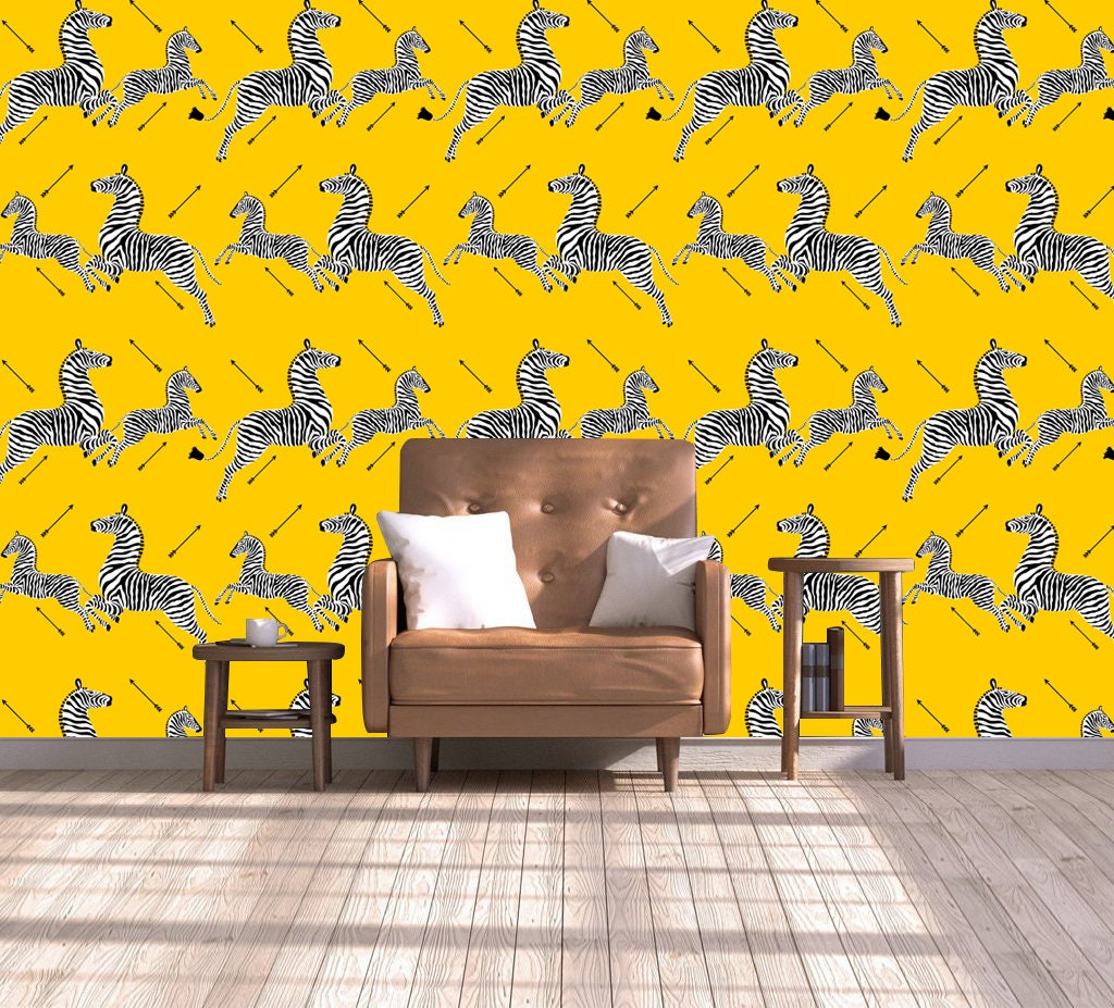 Zebra Removable Wallpaper Self Adhesive Zebra Wallpaper Etsy