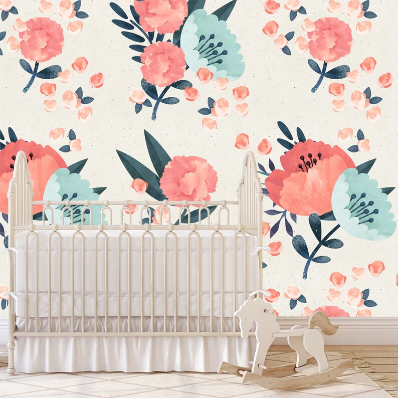 Watercolor Botanical Floral Removable Wallpaper Peel And Stick Wallpaper Self Adhesive Floral Wall Mural Flower Pattern Wall Covering Home Decor Home Living Truongsinhhoc Com Vn